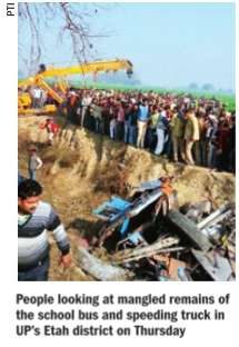 Etah bus accident kills 25 school kids