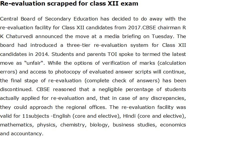 CBSE begins review of CCE, optional class X exam